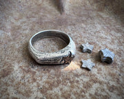 tiny star fossil ring - crinoid star - fossil hunter jewelry