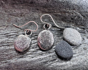 beach pebble earrings in sterling silver