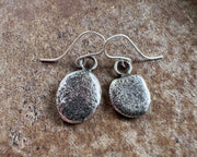 beach pebble earrings in sterling silver