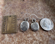 beach pebble earrings in sterling silver