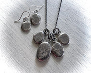 beach pebble necklace pendant in sterling silver