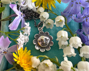 Flower Moon necklace pendant ... sterling silver celestial full moon jewelry