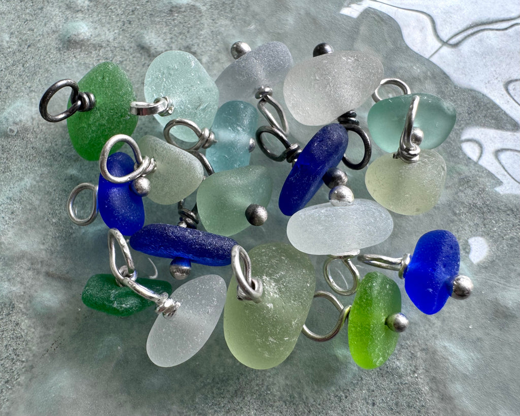 sea glass necklace charm - colorful sea glass jewelry