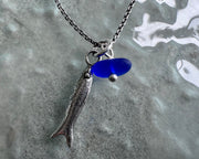 sea glass necklace charm - colorful sea glass jewelry
