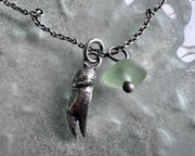 sea glass necklace charm - colorful sea glass jewelry