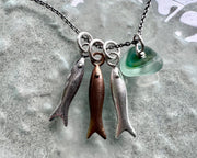 sea glass necklace charm - end of day sea glass jewelry