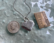heart beach pebble necklace pendant in sterling silver