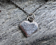 heart beach pebble necklace pendant in sterling silver