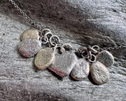 heart beach pebble necklace pendant in sterling silver
