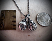 Harvest Moon necklace pendant ... reversible sterling silver Halloween jewelry