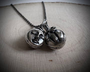Harvest Moon necklace pendant ... reversible sterling silver Halloween jewelry