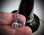 Harvest Moon necklace pendant ... reversible sterling silver Halloween jewelry