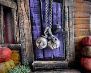 Harvest Moon necklace pendant ... reversible sterling silver Halloween jewelry