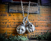 Harvest Moon necklace pendant ... reversible sterling silver Halloween jewelry