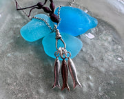 little sardine fish necklace pendant - fun fish jewelry