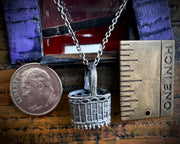 spider web basket necklace pendant - whimsical jewelry
