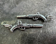 Queen Anne flintlock pistol watch key charm