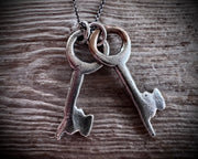 medieval skeleton key necklace charm - medieval jewelry