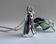 Tall Tallulah the ghost pendant - Halloween ghost jewelry