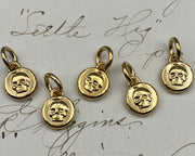 tiny gold skull wax seal pendant - 14k gold vermeil wax seal jewelry