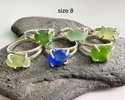 sea foam sea glass ring
