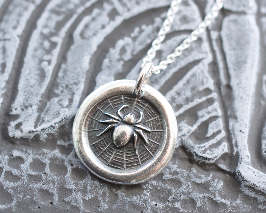 spider wax seal necklace