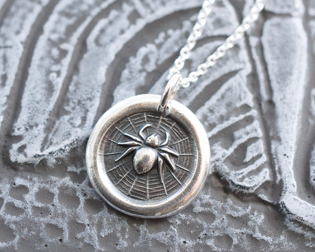 spider wax seal necklace