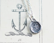 anchor wax seal necklace