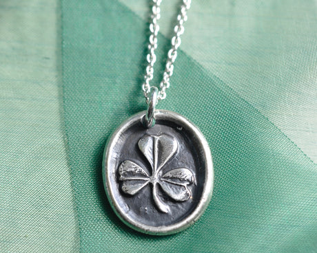 shamrock wax seal necklace