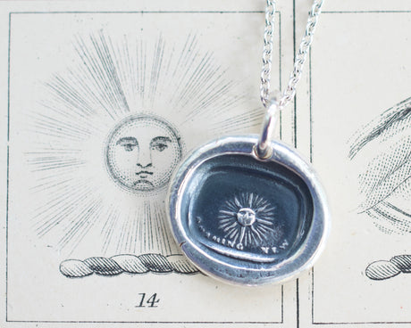 sun wax seal necklace