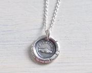hand in hand wax seal pendant