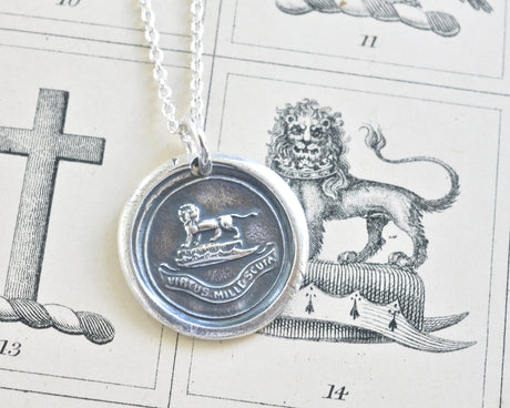 lion wax seal necklace