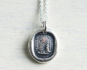 lovebirds wax seal necklace