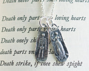 skeleton and widow pendant