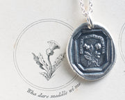 thistle and rose wax seal necklace