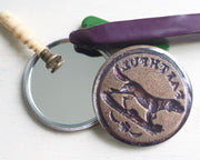 faithful dog wax seal pocket mirror