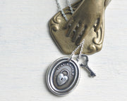 heart wax seal necklace