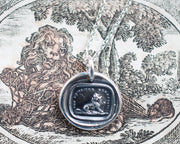 lion and mouse wax seal necklace