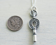 horseshoe watch key charm - Happy New Year Good Luck 1893 watch winder pendant