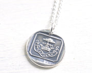 oak tree wax seal pendant