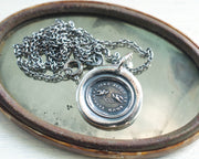 love birds wax seal necklace