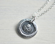 skull wax seal pendant