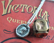 Queen Victoria wax seal necklace
