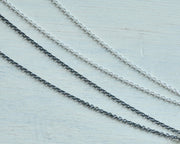 necklace chain - sterling silver cable chain - 16", 18", 20", 24"