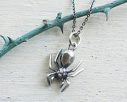 sterling silver spider necklace