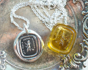 witch wax seal necklace - all have their hobbies - wax seal jewelry