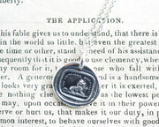 lion and mouse wax seal pendant