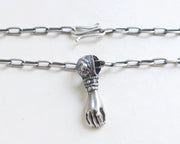 oxidized silver chain with silver snake hook clasp