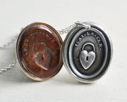 heart wax seal necklace