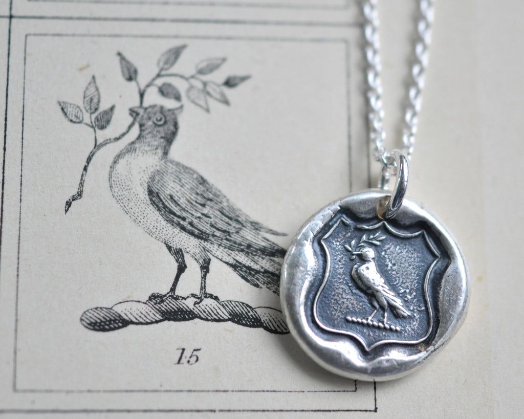 dove wax seal necklace